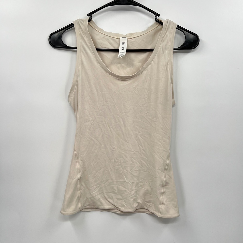 Lululemon XXS Tank Top Womens Cream Scoop Neckā Stretch Athletic Gym Yoga